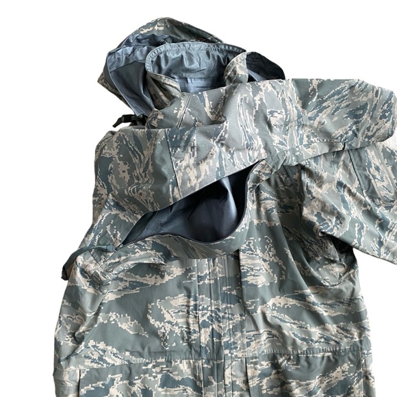 Camo Parka Small Long Shell Jacket Tiger Stripe Underarm Vents Hunting Outdoor - Picture 8 of 13
